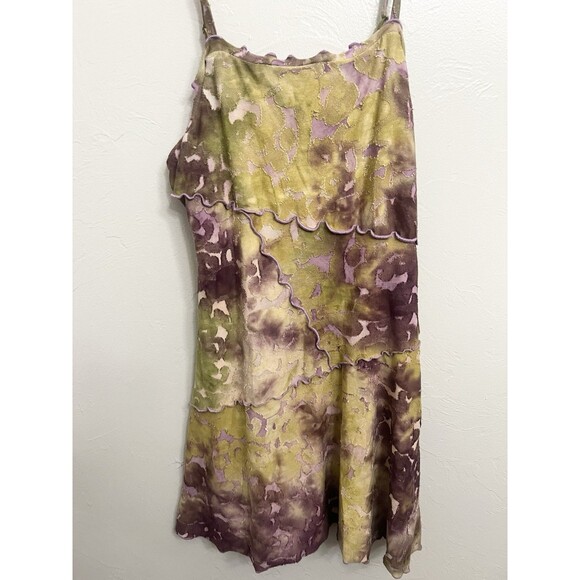 VTG KY2k brown Purple medium mini dress babydoll whimsy fairy goblin gremlin - Picture 2 of 10